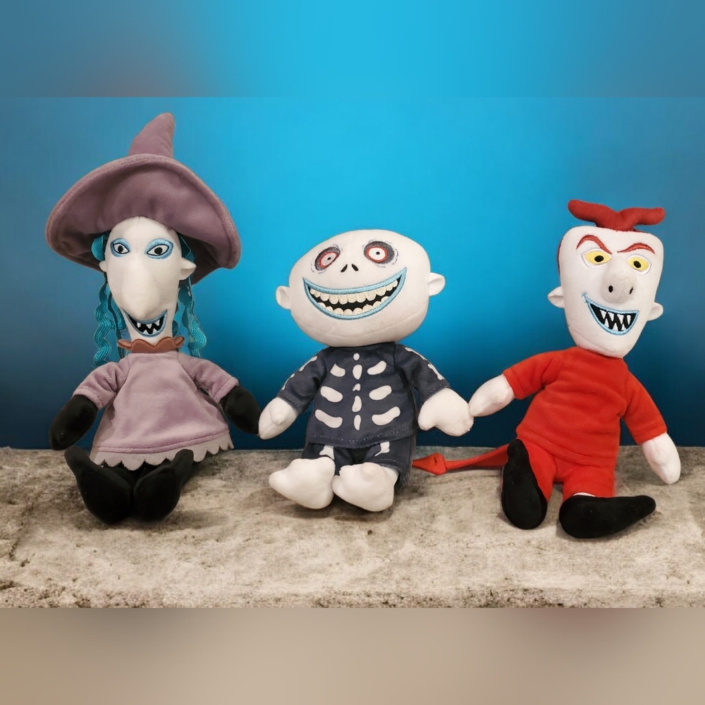 Disney Nightmare Before Christmas Lock, Shock,‎ Barrel 9" Plush Stuffed